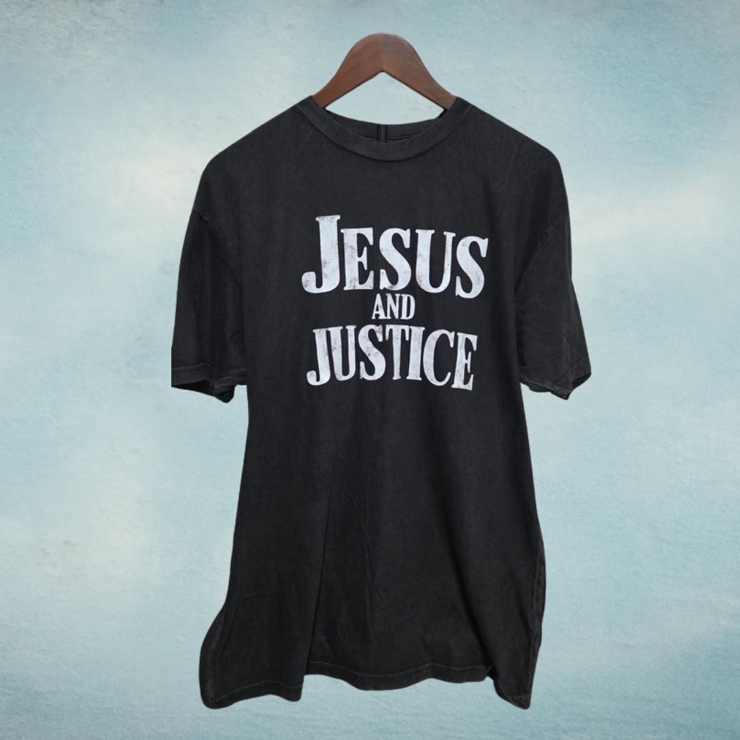 Jesus and Justice Short vintage look t-shirt